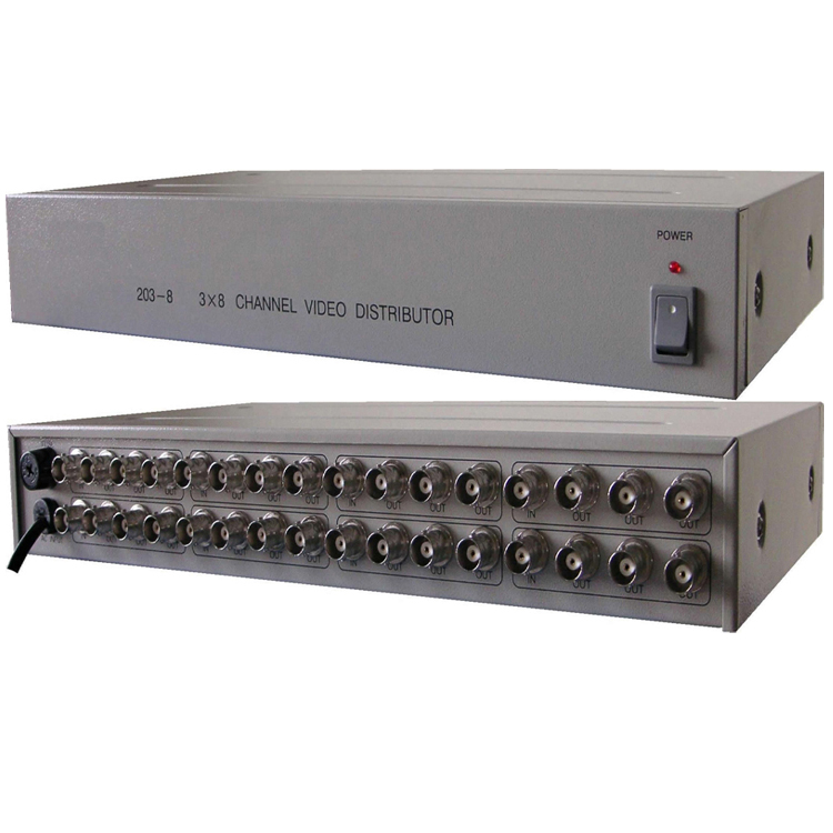 8進(jìn)24出視頻分配器（8路AV信號1分3）