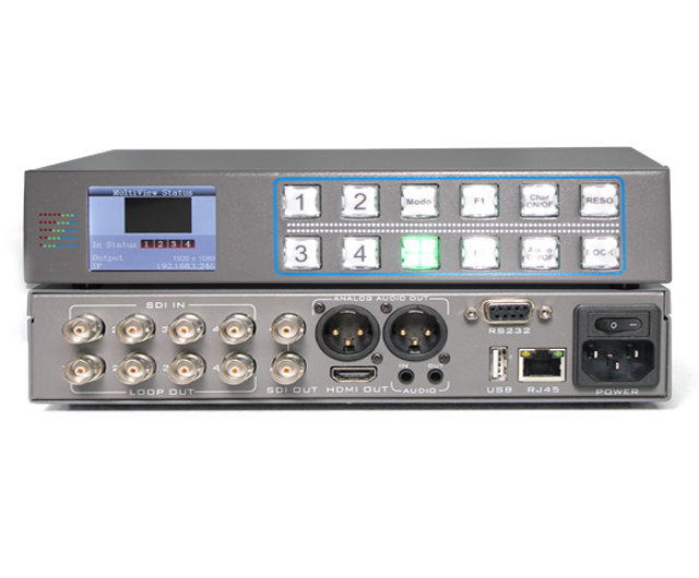 廣電級SDI四畫面分割器(支持音柱及字符顯示)